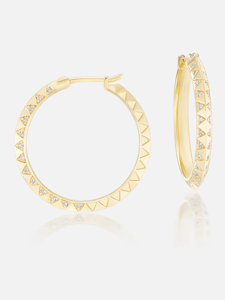 1" Skinny Talisman Diamond Hoops MCM