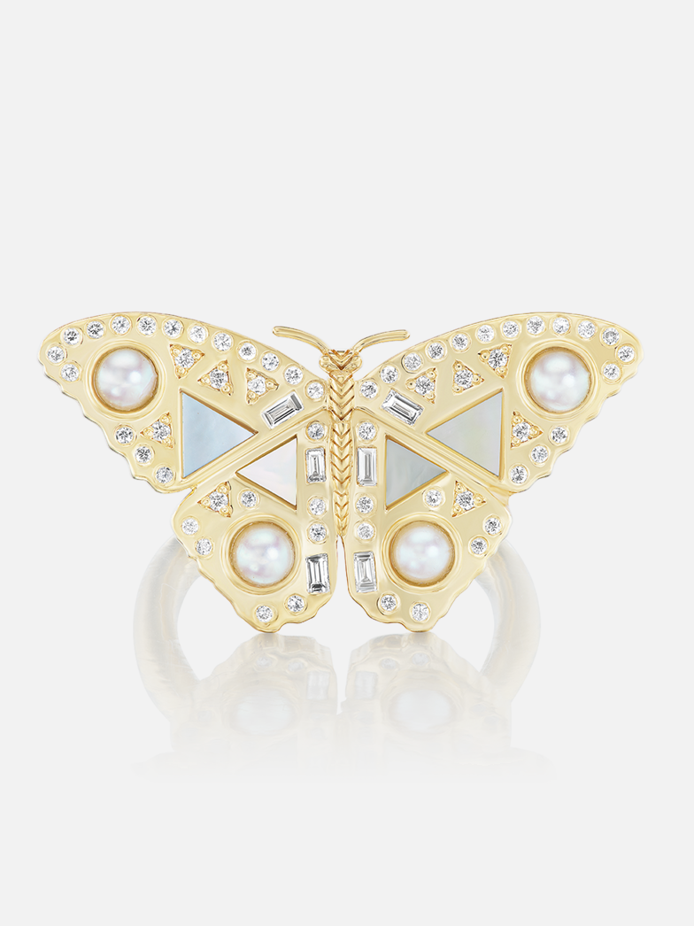 Flauntable Flutter Gold Ring Paparazzi Butterfly Ring – Harwell