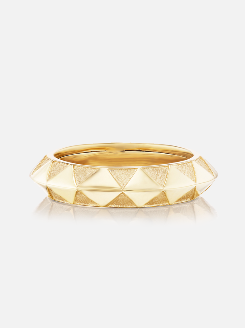 Knife Edge Textured Gold Band Size 6.5 MCM
