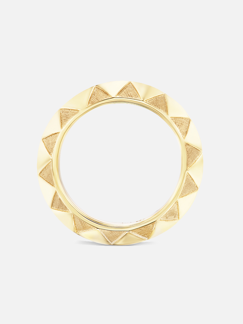Knife Edge Textured Gold Band Size 6.5 MCM