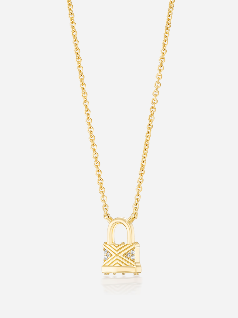 Tiny Lock Pendant Necklace