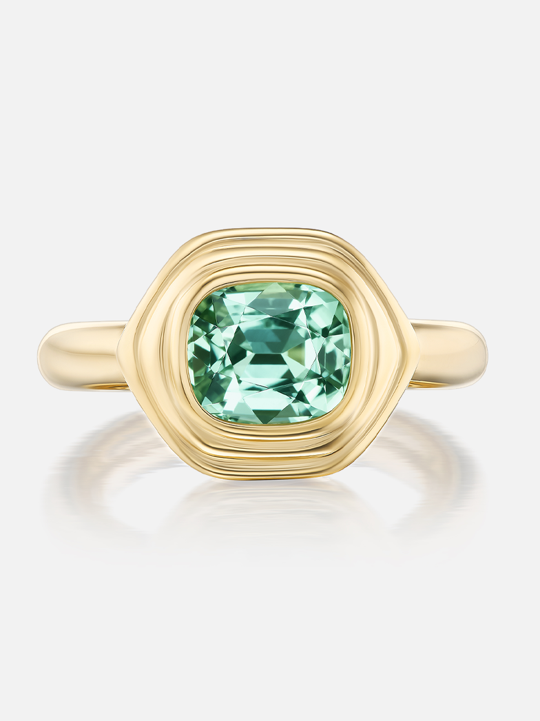Cairo Ring Mint Green Tourmaline Size 6 MCM