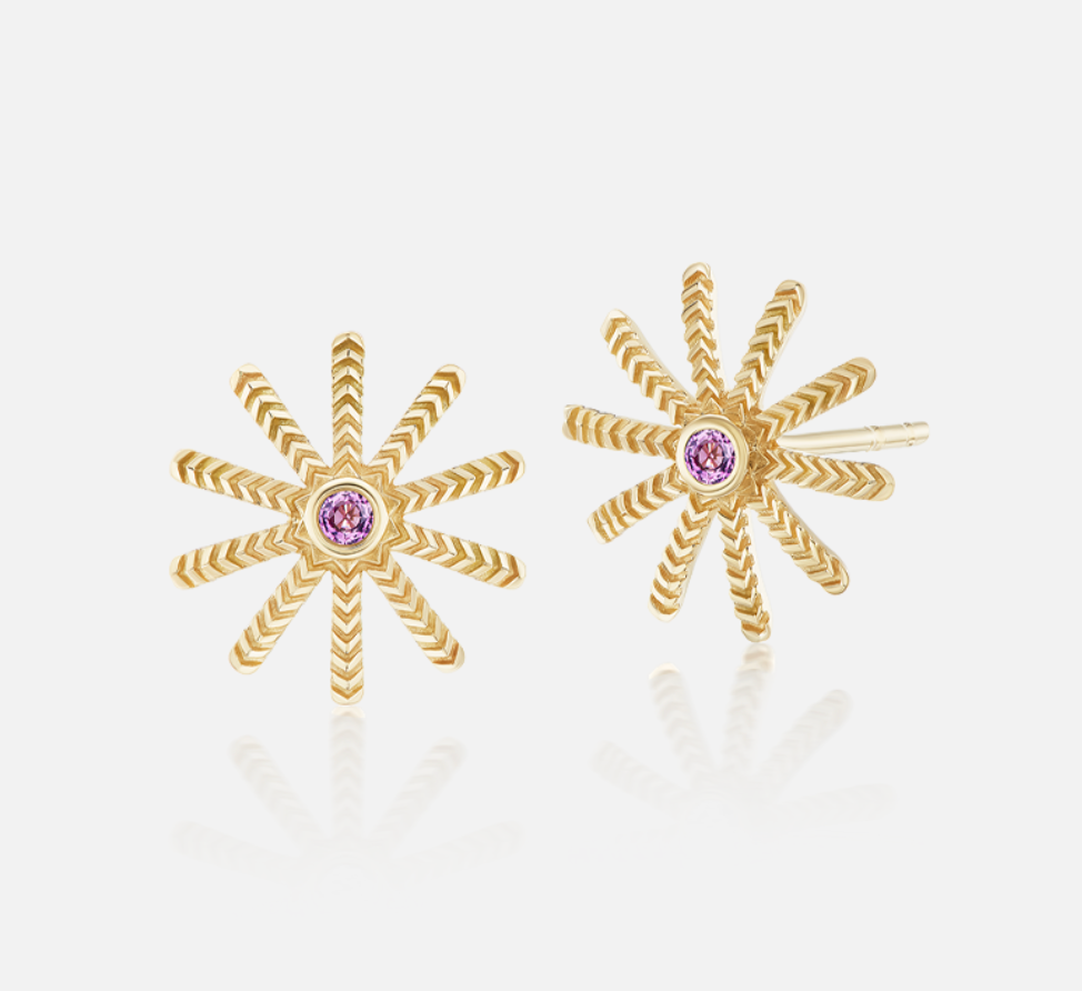 Winzige Sonnenblumen Ohrstecker Blau RTS