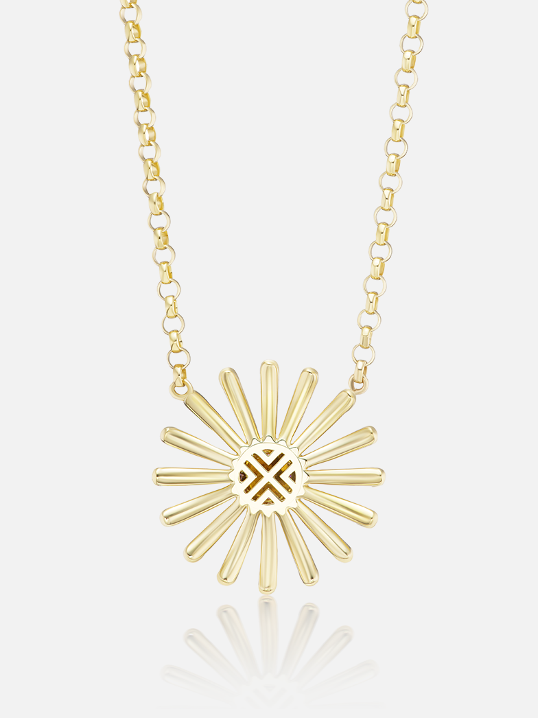 Mini Sunflower Pendant Necklace Pink MCM