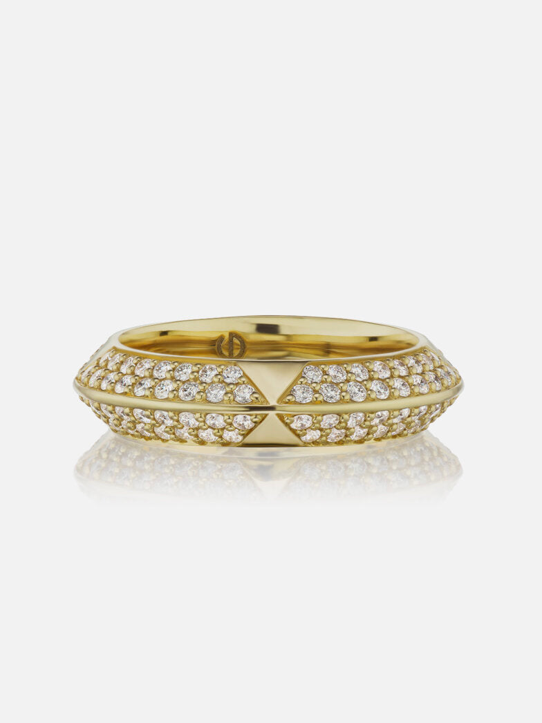 Rosa Pavé Knife Edge Band Diamond Size 6 MCM