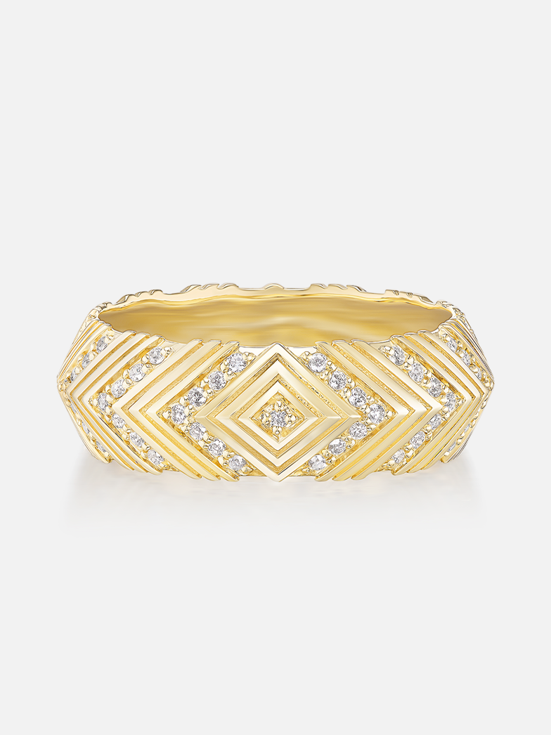 Masego Knife Edge Diamond Band Size 7 MCM