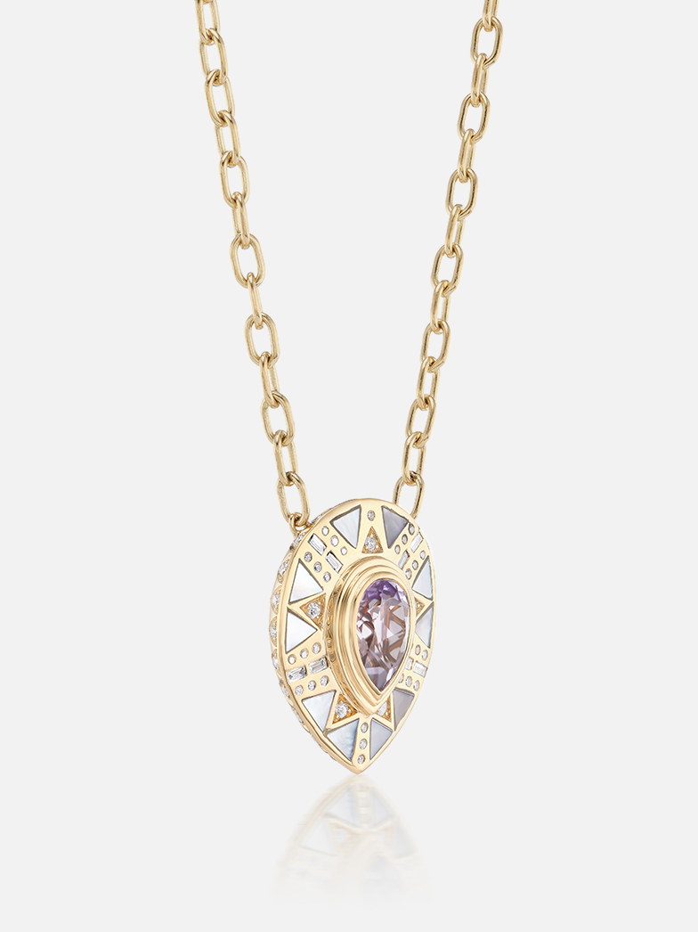Cleopatra's Tear Pendant Necklace Amethyst MCM