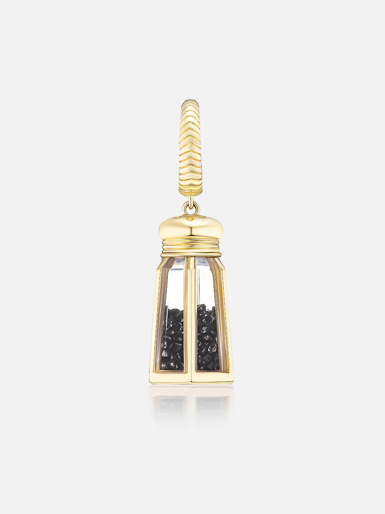 Black Mini Lucky Salt Shaker Pendant Charm MCM