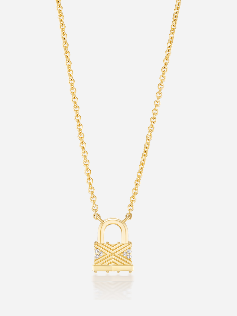 Tiny Lock Pendant Necklace