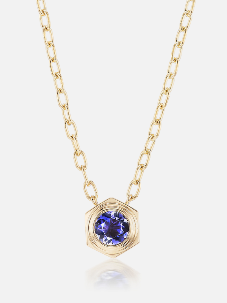 Hexed Iolite Pendant Necklace Harwell Godfrey