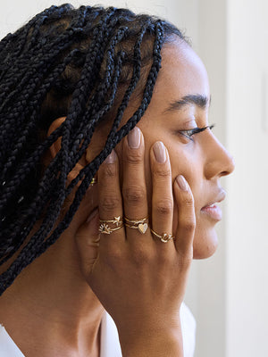 Tiny Sunburst Stacking Ring