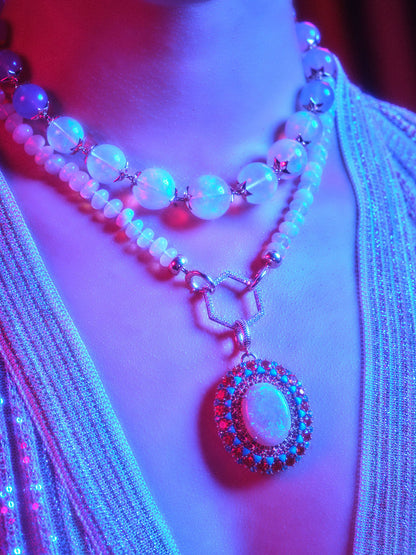 18" Star Cap Opal & Chalcedony Foundation Necklace