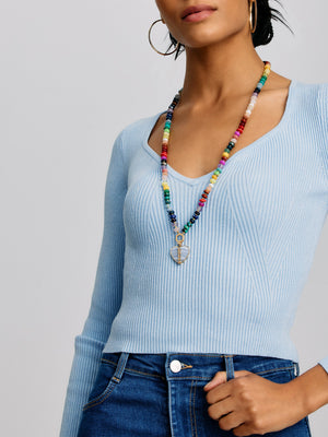32" Rainbow Bead Foundation Halskette RTS