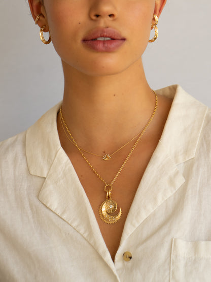 16-18" Tiny Sunburst Pendant Necklace