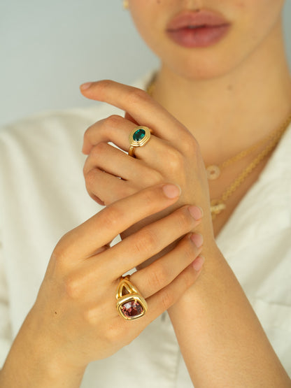 Cairo Ring, Green Emerald
