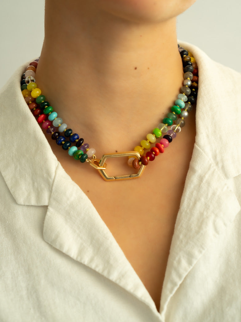 32" Rainbow Bead Foundation Necklace