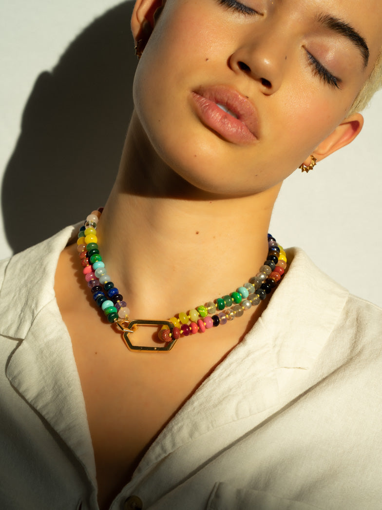 32" Rainbow Bead Foundation Necklace