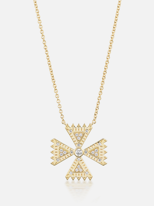 Diamant-Crux-Mini-Anhänger-Halskette