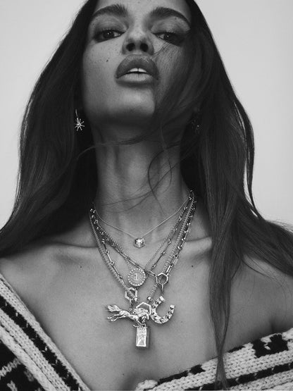 18" Lasso Chain Necklace Mixed Diamond Foundation