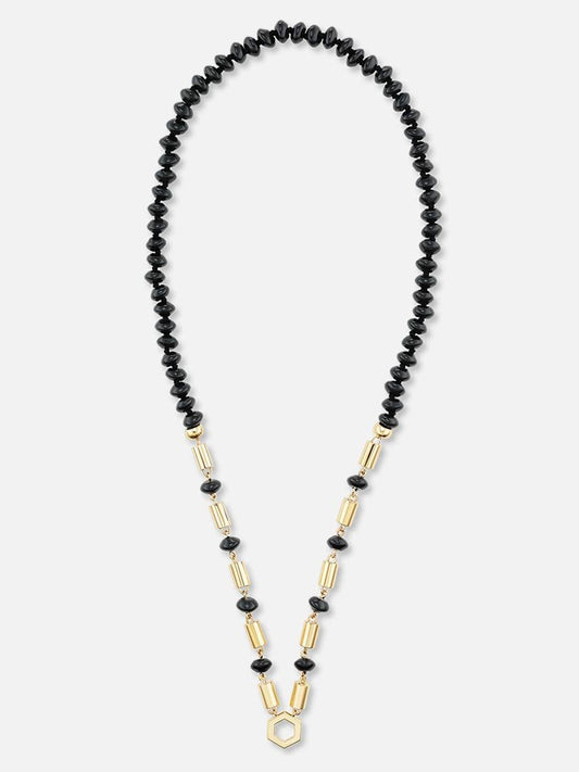 32" Baht & Bead Foundation Necklace Onyx