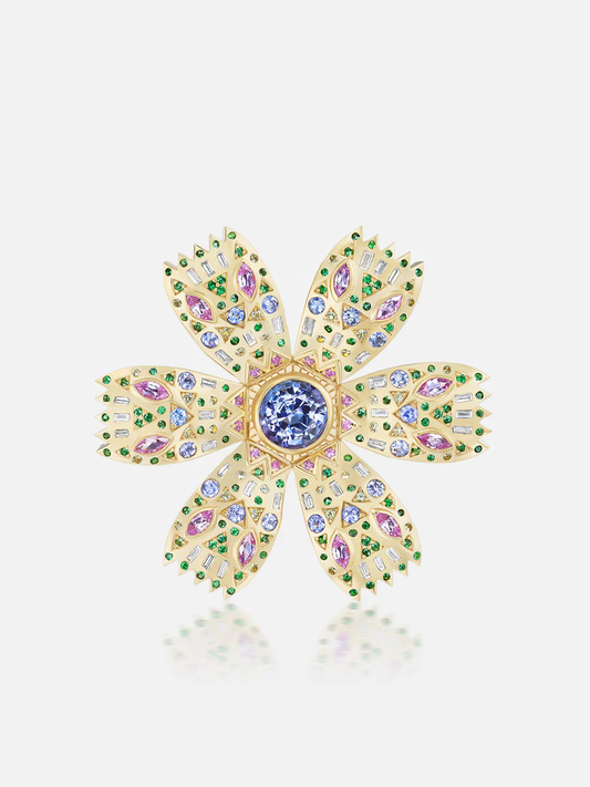 Poppy Brooch, Tanzanite