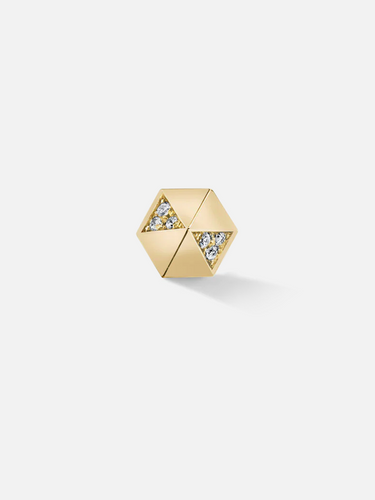 Pyramid Stud Earrings in Yellow Gold