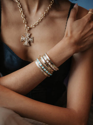 Pearl Cabochon Bangle Size 17 MCM