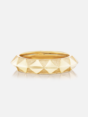 Knife Edge Textured Gold Band Size 6.5 MCM