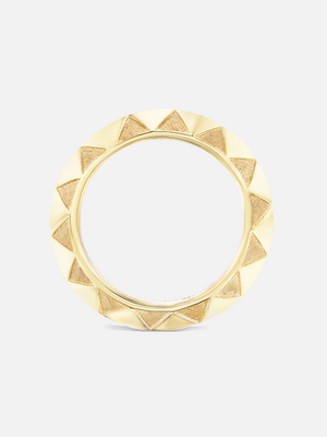 Knife Edge Textured Gold Band Size 6.5 MCM