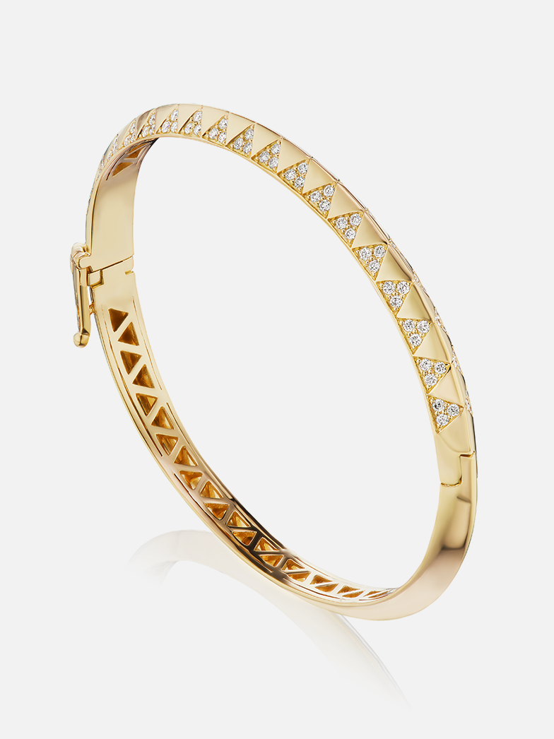 Knife Edge Diamond Bangle