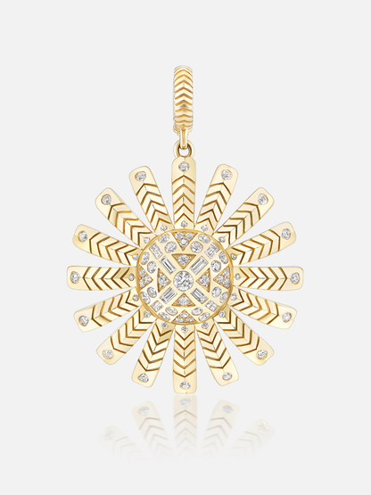 Chubby Sunflower Diamond Pendant