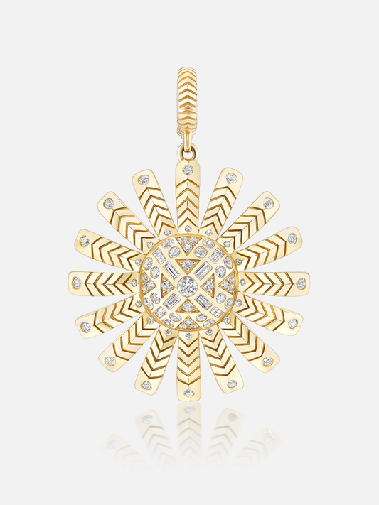 Chubby Sunflower Diamond Pendant