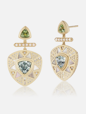Princess Pearl's Aqua Cocktail Earrings RTS