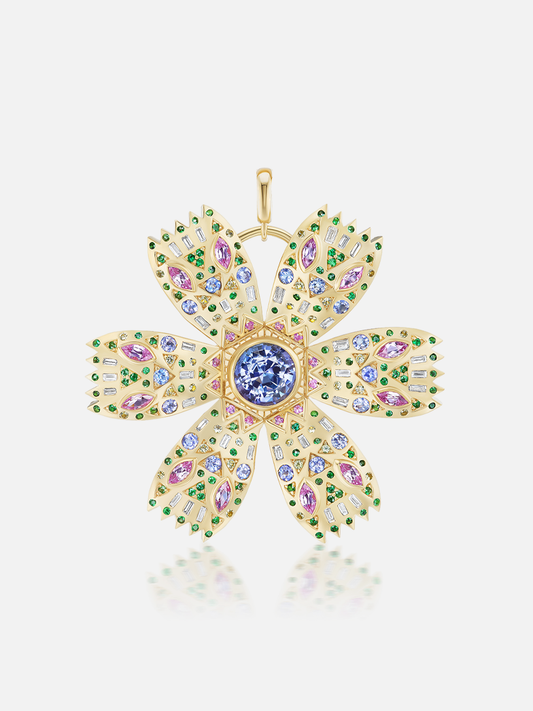 Poppy Brooch, Tanzanite