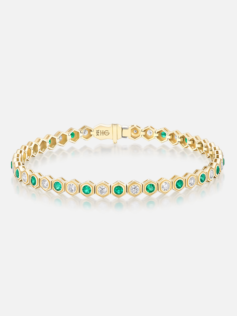 Mini Diamond & Emerald Tennis Bracelet