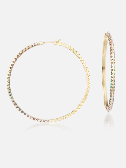 2" Skinny Talisman Hoop Earrings