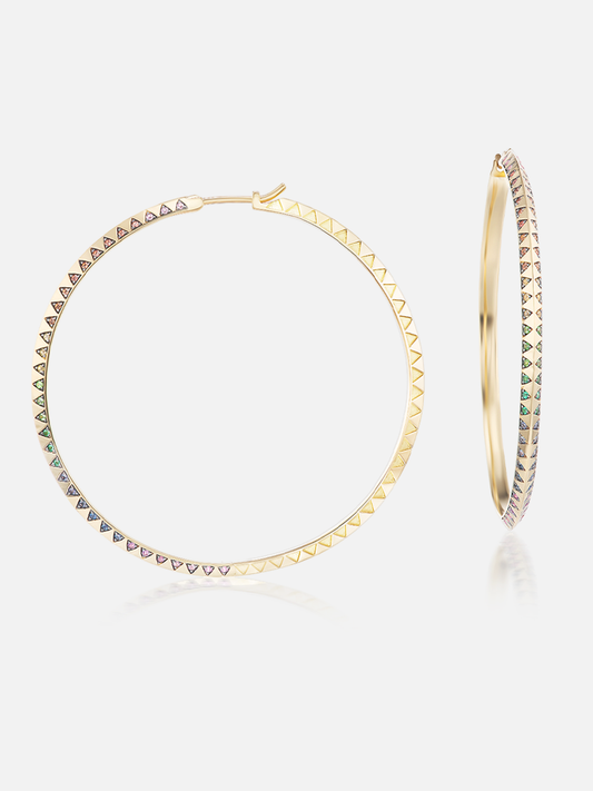 2" Skinny Talisman Hoop Earrings