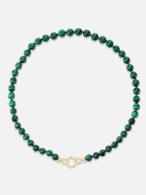 24" Open Bail XL Malachite Foundation Necklace