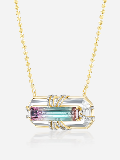 Tie Dye 6.88ct Bi-Color Tourmaline "Bianca" Necklace