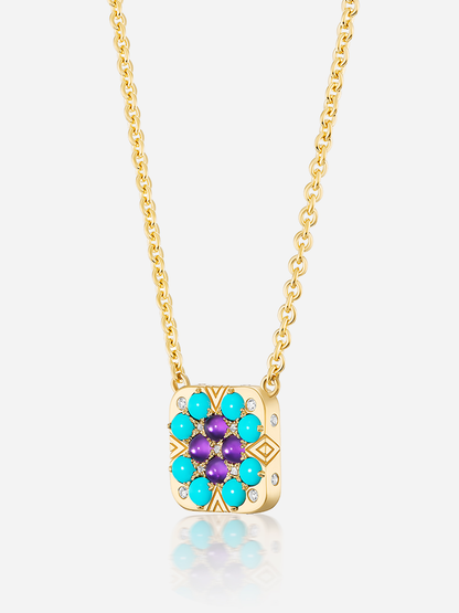 16-18" Granny Squares Pendant Necklace