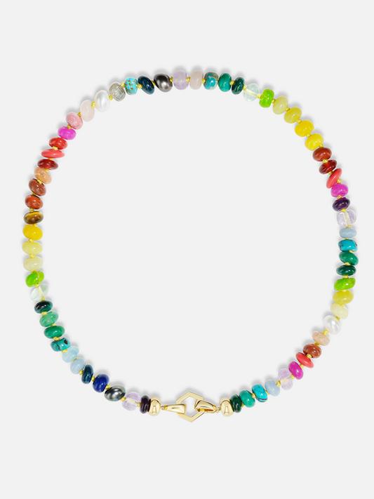 18" Rainbow Bead Foundation Tennis Clasp