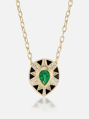 Cleopatra's Tear Pendant Necklace Emerald RTS