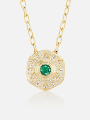 Stardust Pendant Necklace Muzo Emerald RTS