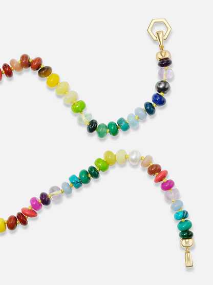 18" Rainbow Bead Foundation Tennis Clasp