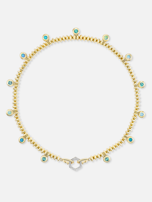 16" Knife Edge Bead Paraiba Opal Necklace