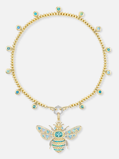 16" Knife Edge Bead Paraiba Opal Necklace