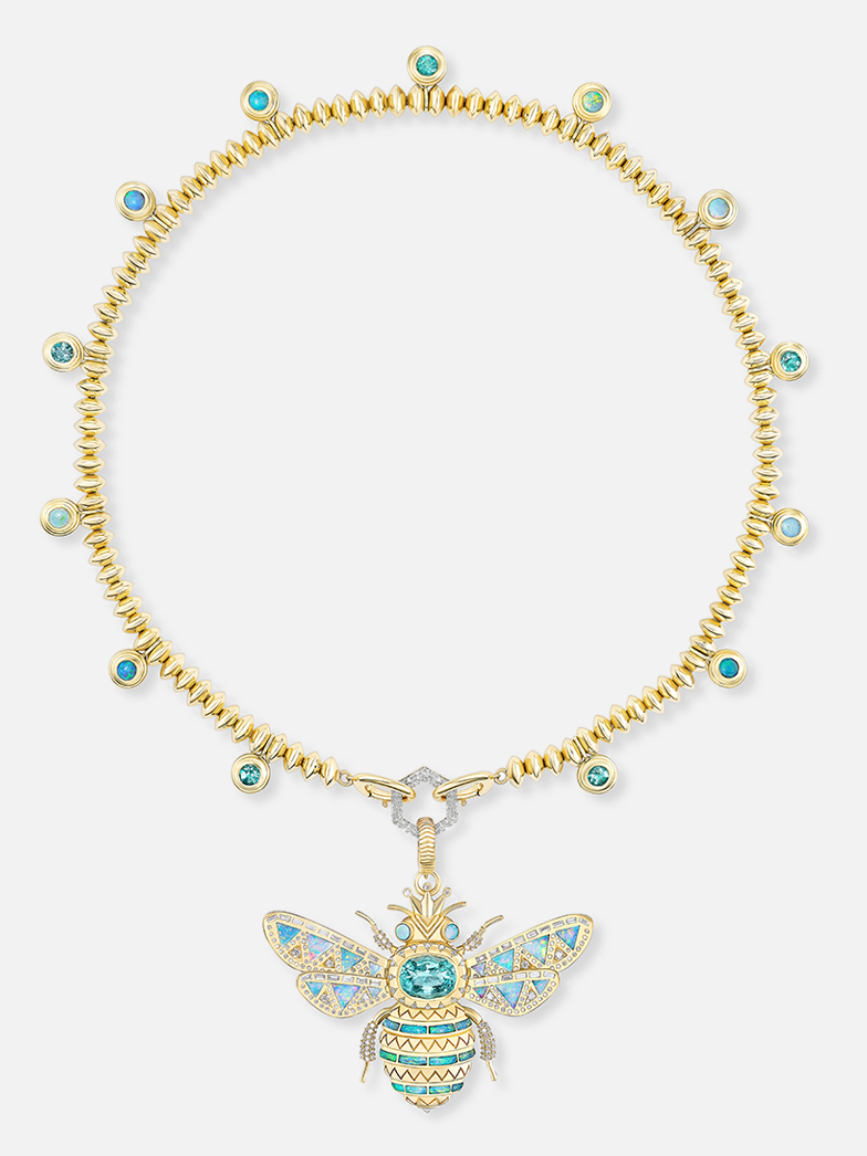 16" Knife Edge Bead Paraiba Opal Necklace