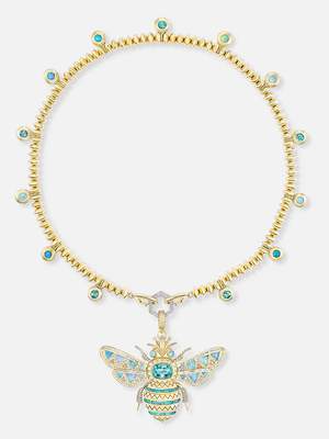 16" Knife Edge Bead Paraiba Opal Necklace