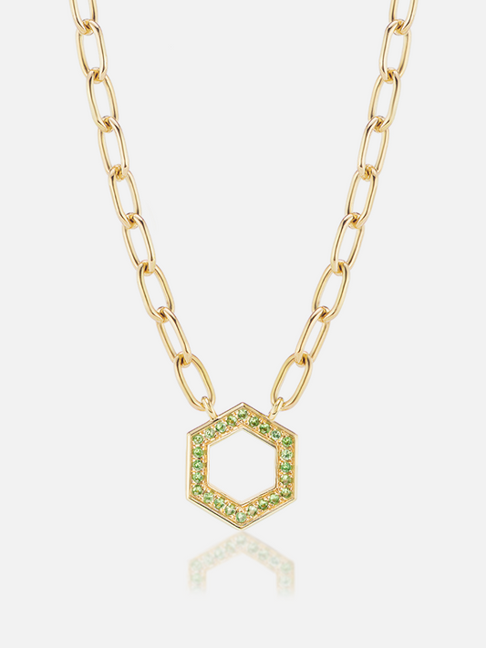 18" Tsavorite Foundation Cable Chain Necklace MCM