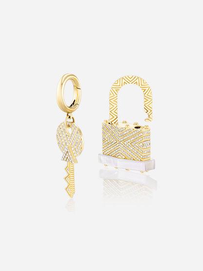 Lock & Key Pendant Set